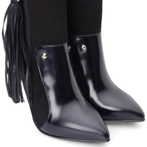 Just Cavalli Paneled Leather and Suede Boots - Picture 13 of 16